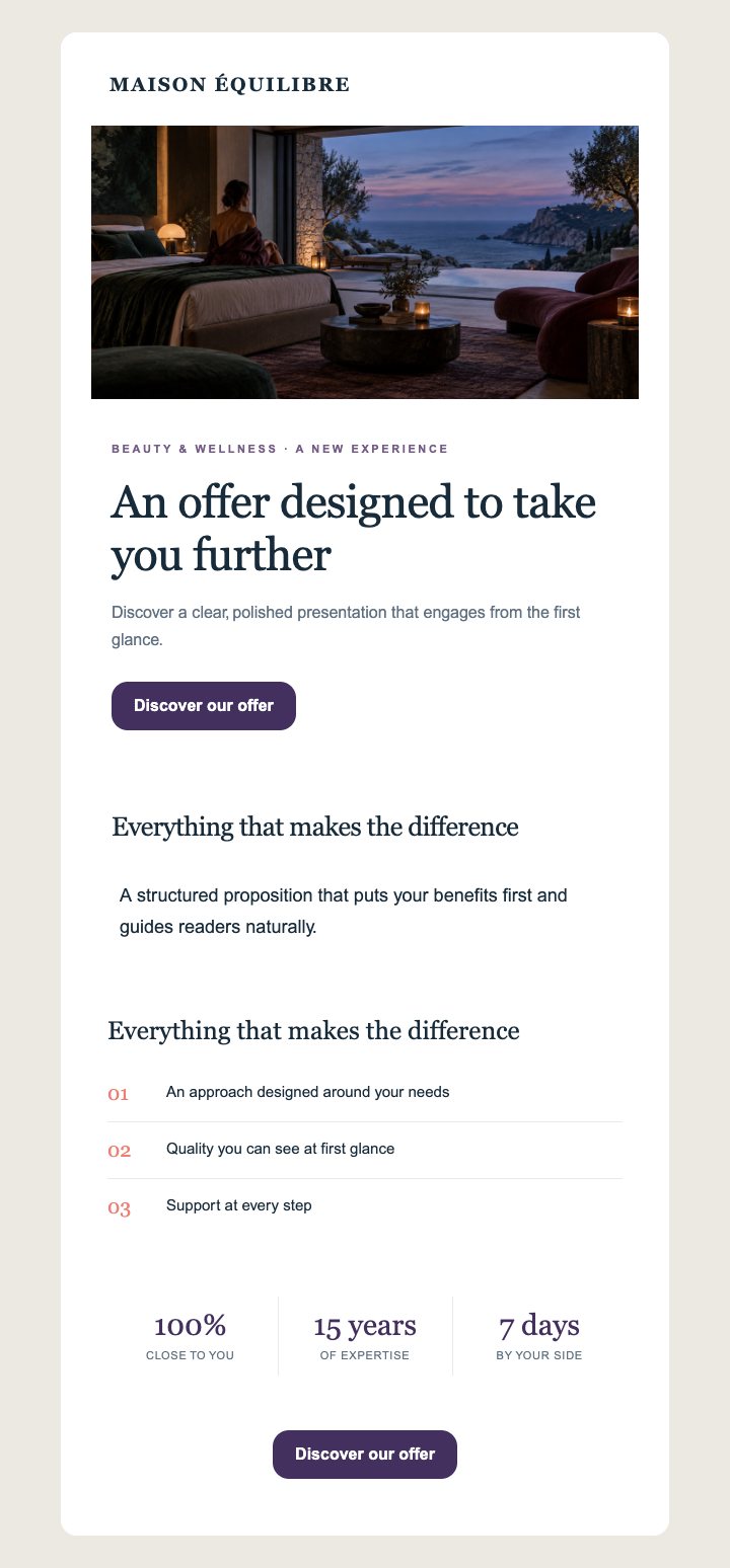Preview of the Beauty, sport & wellbeing — Premium · Wellbeing — With images template