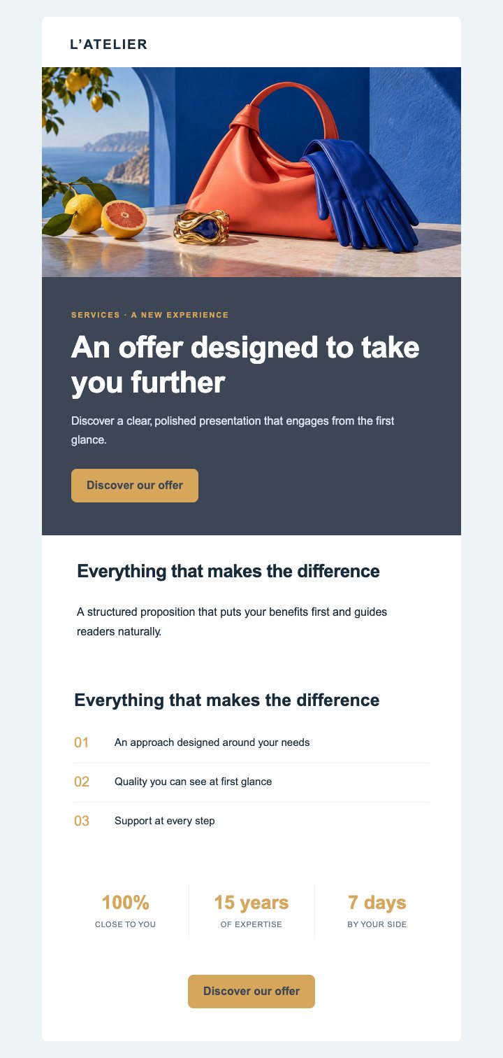 Preview of the Other sectors — Commercial impact · Luxury, fashion and accessories — With images template