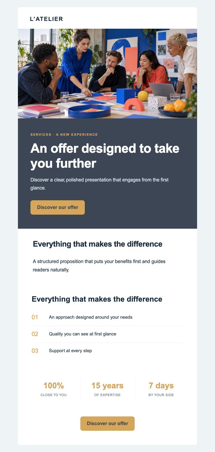 Preview of the Other sectors — Commercial impact · Services and consulting — With images template