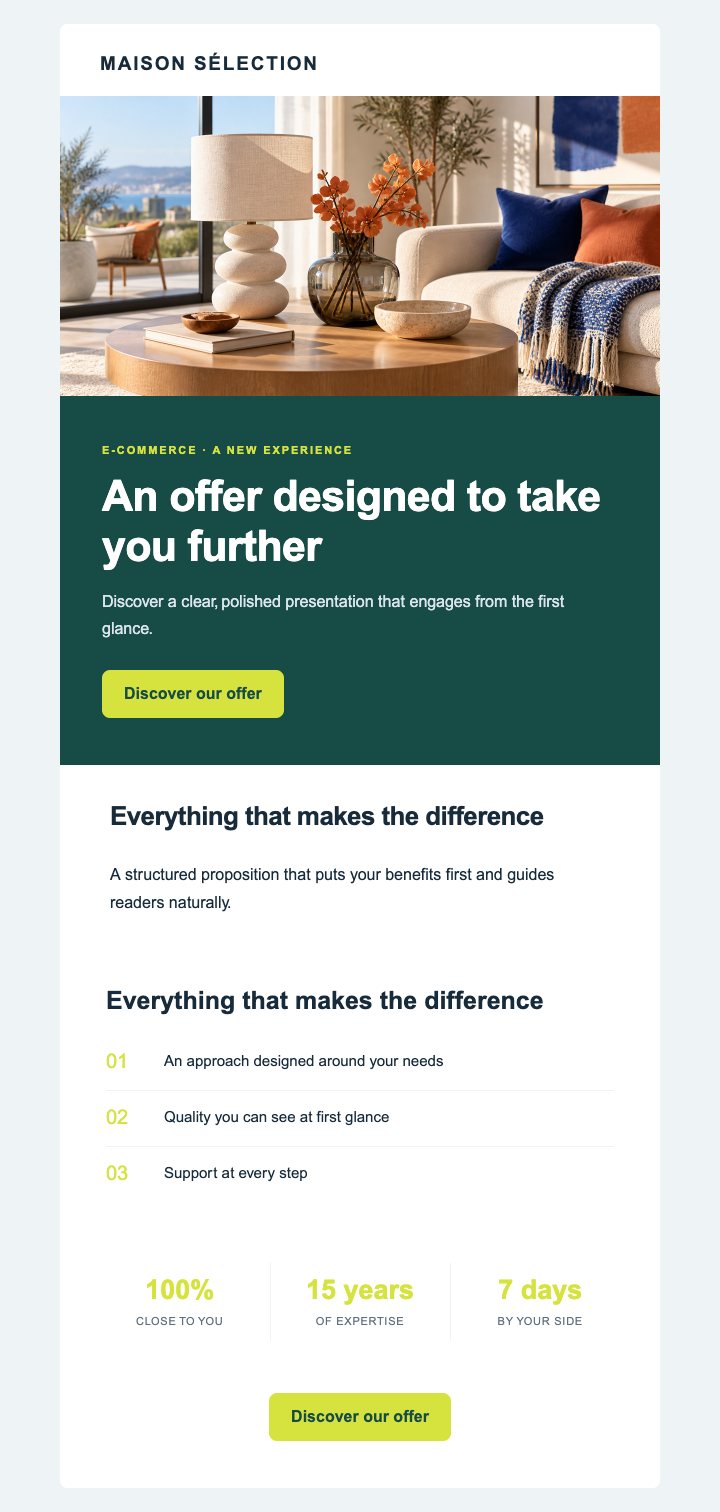 Preview of the E-commerce — Commercial impact · General — With images template