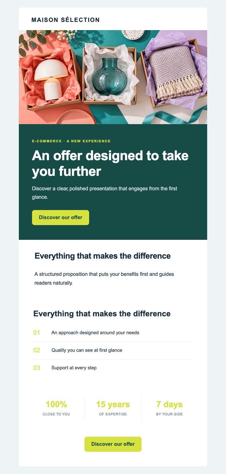 Preview of the E-commerce — Commercial impact · General — With images template