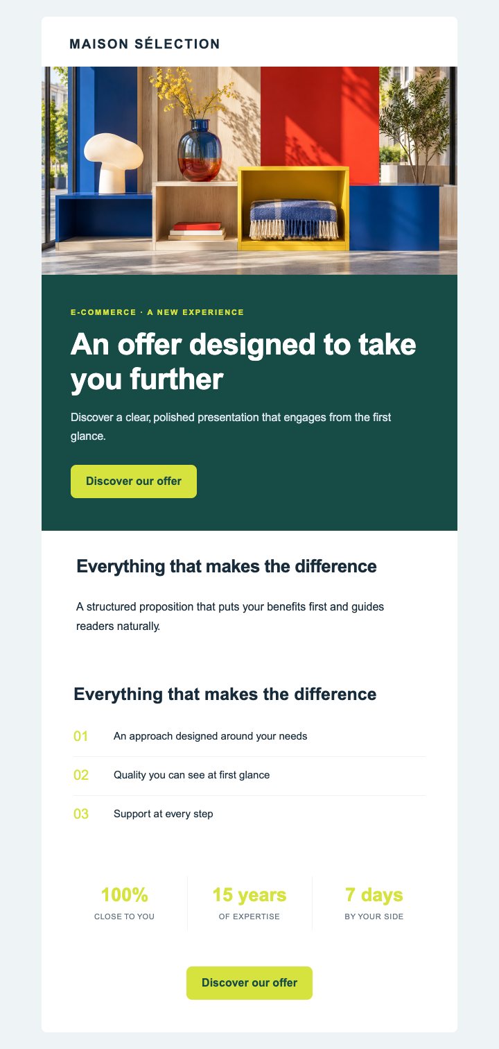 Preview of the E-commerce — Commercial impact · General — With images template