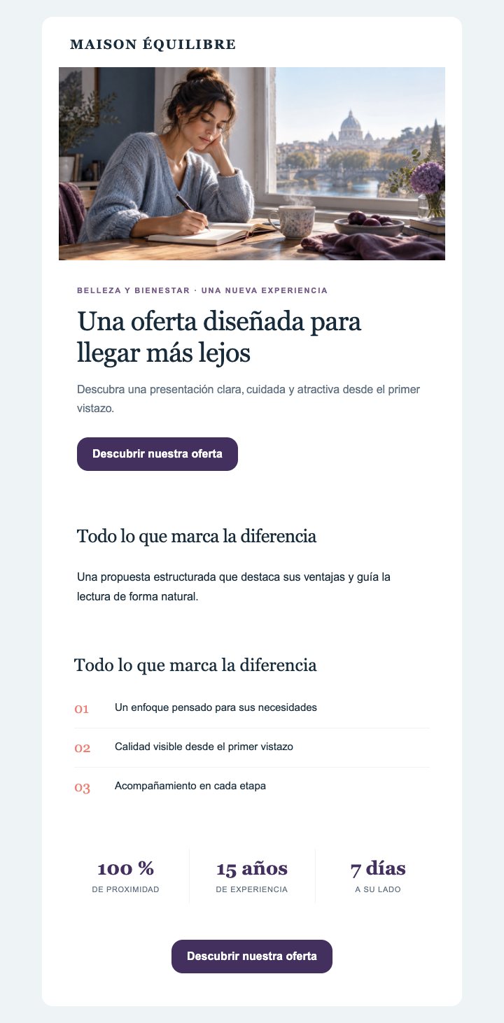 Vista previa del template Belleza, deporte y bienestar — Editorial · Bienestar — Con imágenes