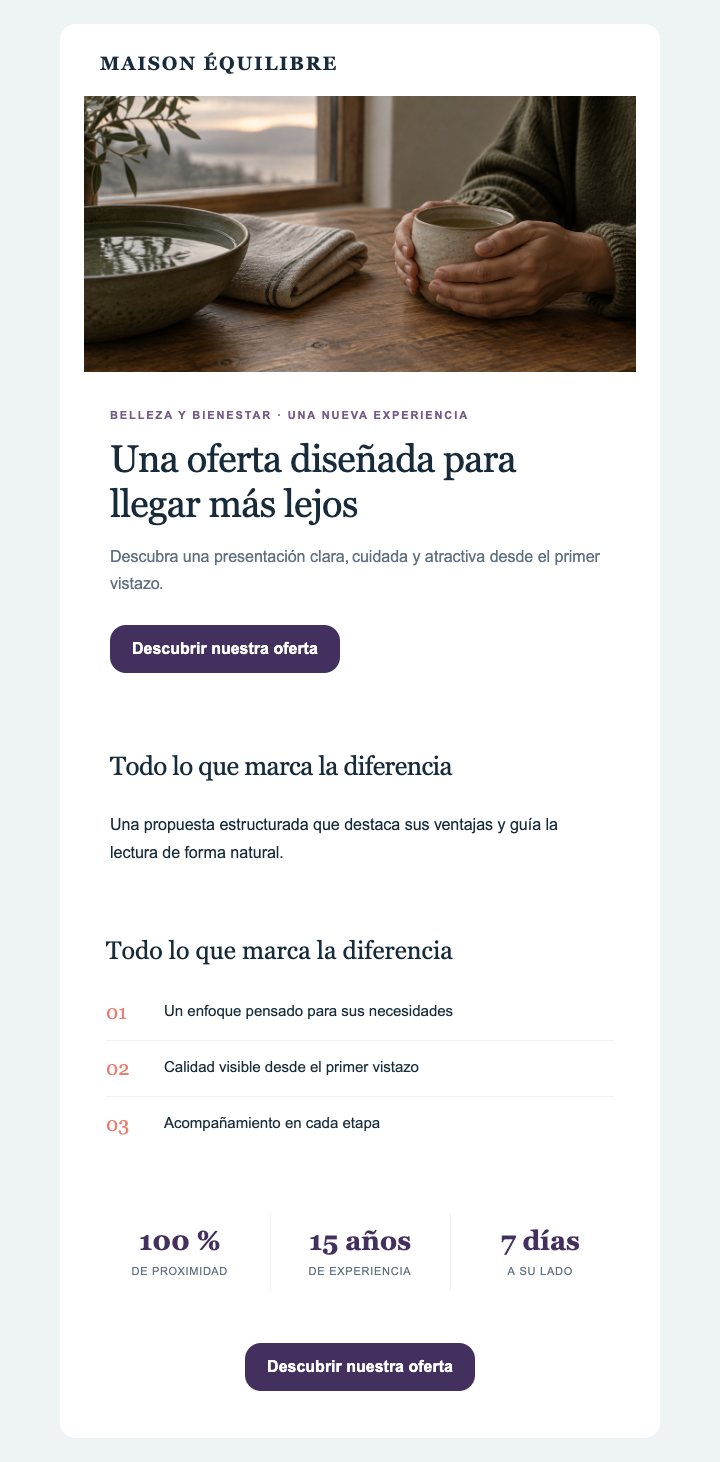 Vista previa del template Belleza, deporte y bienestar — Editorial · Bienestar — Con imágenes