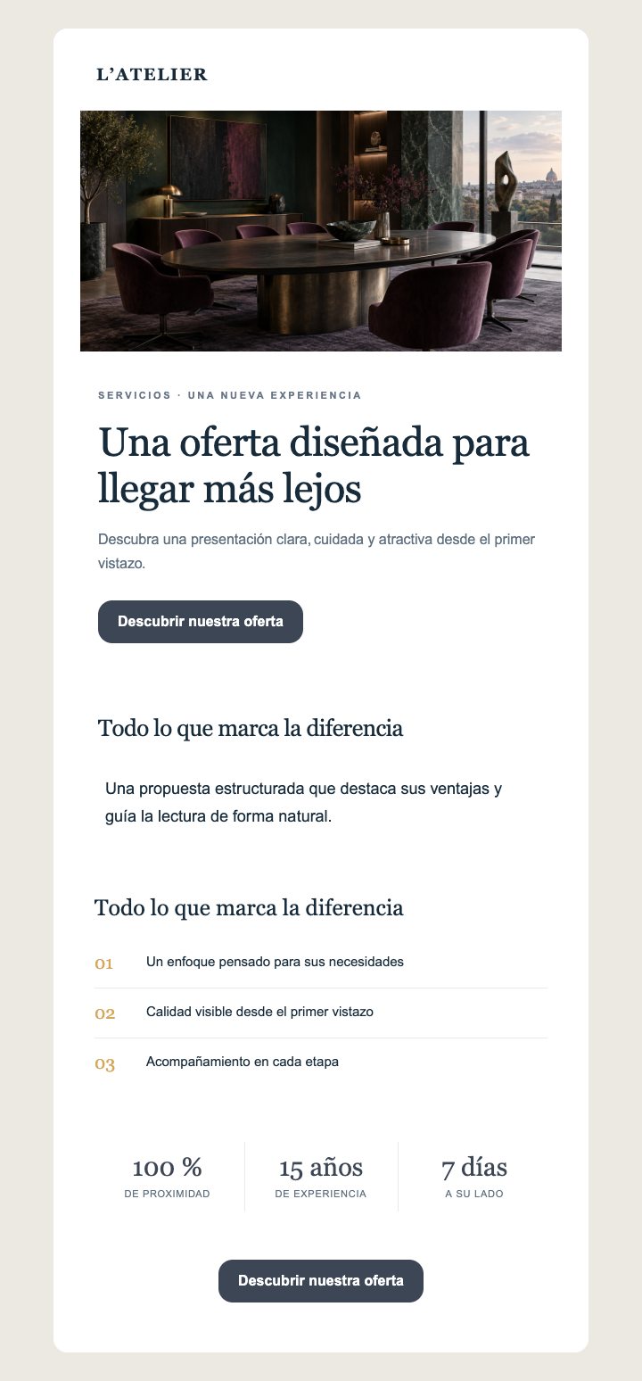 Vista previa del template Otros sectores — Premium · Servicios y consultoría — Con imágenes