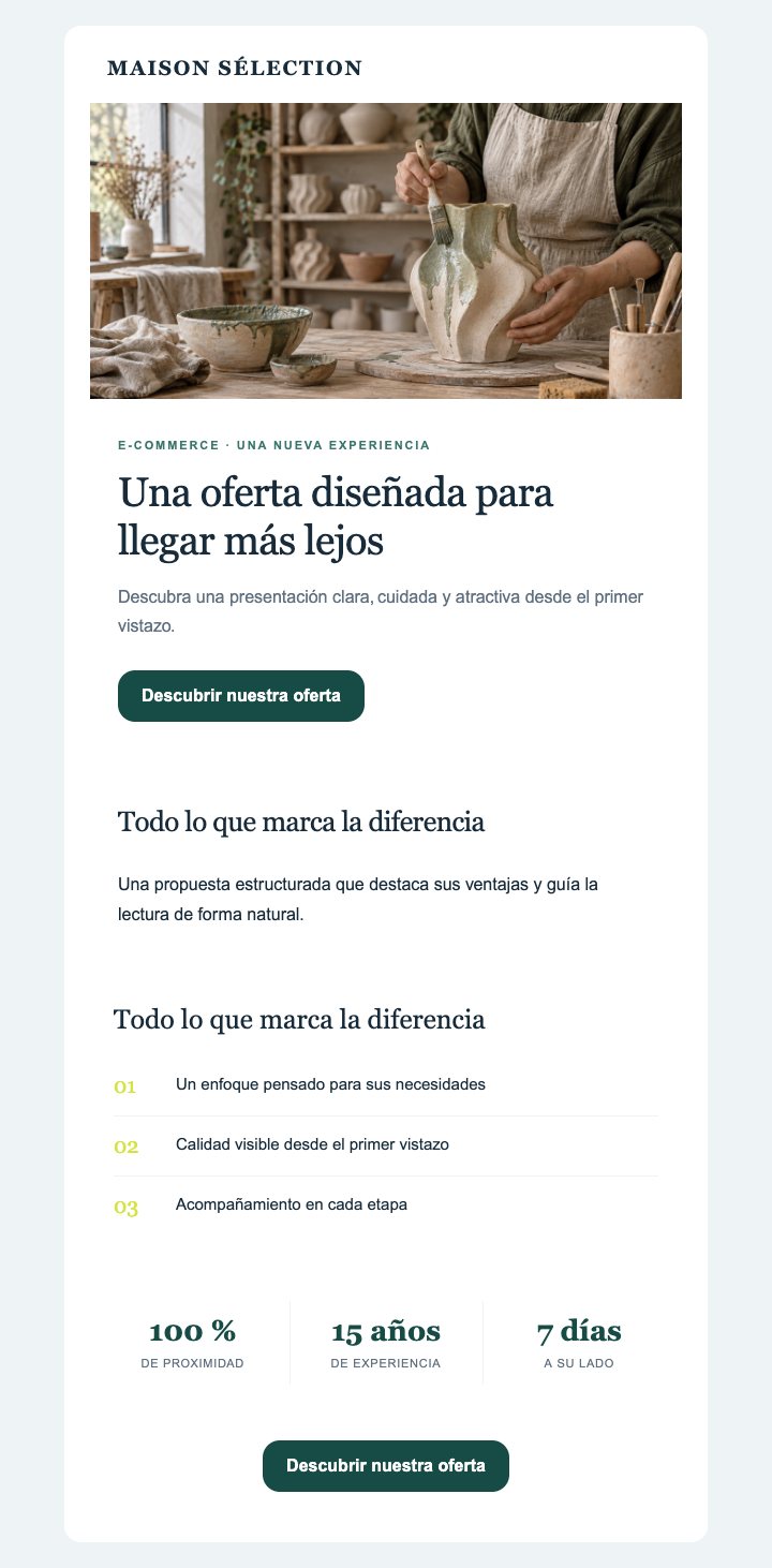 Vista previa del template E-commerce — Editorial · Generalista — Con imágenes