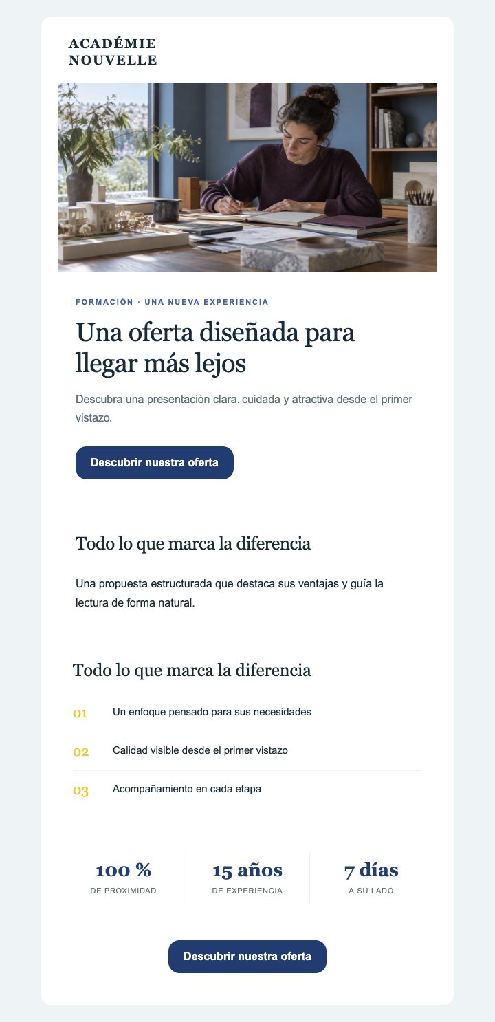Vista previa del template Formación — Editorial — Con imágenes